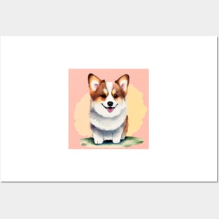 Cute Corgi Puppy Art 4 Posters and Art